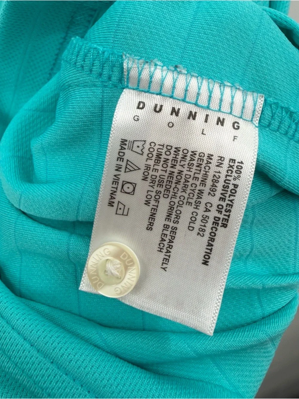 Dunning golf polo short sleeve turquoise xl - Picture 4 of 5
